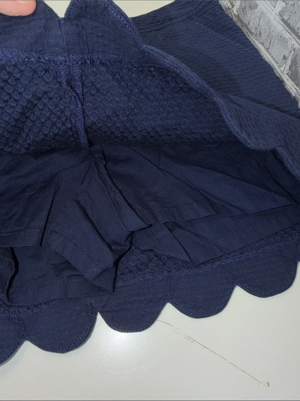 Lilly Pulitzer Navy Scalloped Hem Skort